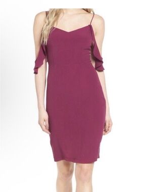 ASTR The Label Purple/PlumWomen’s Cold-Shoulder Cami Dress